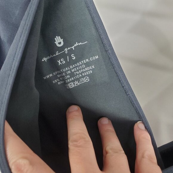 NWT Spiritual Gangster Ruched Detail V Neck Half Sleeve Top Dark Gray XS/S - Picture 12 of 12